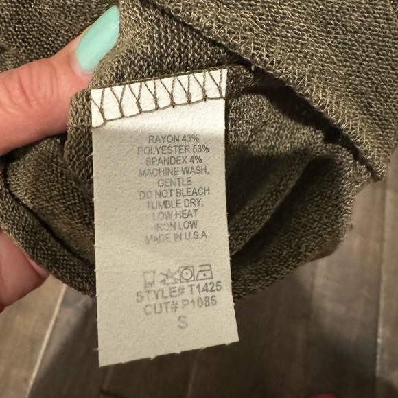 Ella Mara Anthropologie Olive Lace-Up Knit Sweater Size Small Boho Casual - Picture 11 of 13